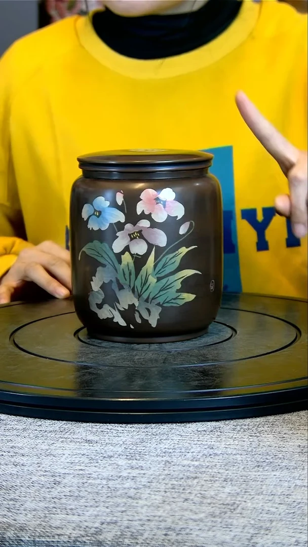 【闪购商品】建水全手工紫陶茶罐精磨057