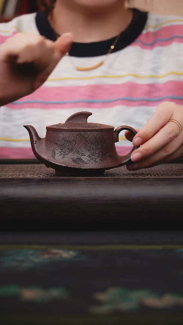 茶壶紫砂紫降坡 一帆风顺