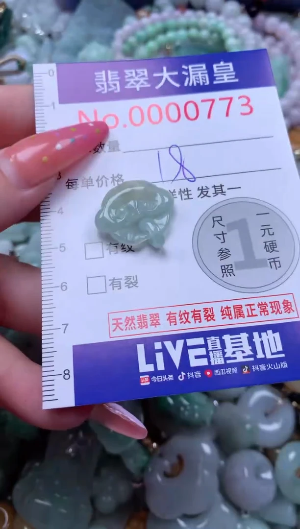翡翠未镶嵌吊坠(不含链)0773