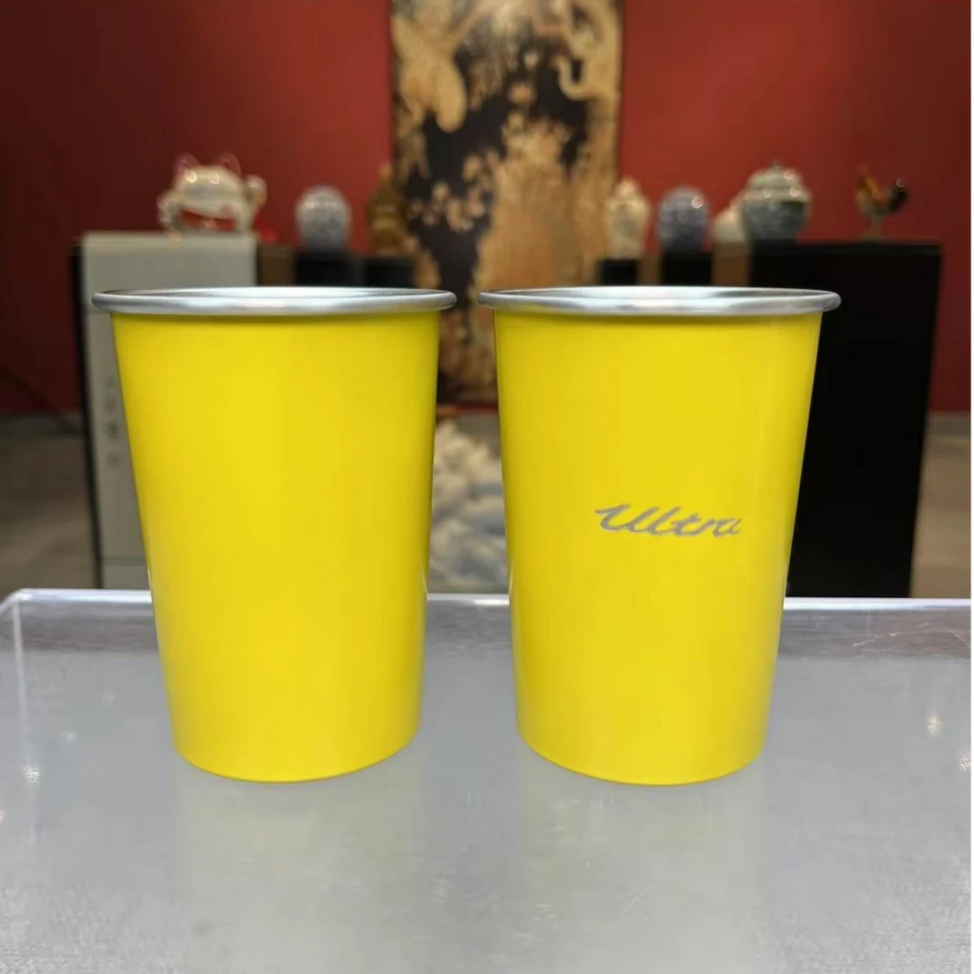 闪电黄不锈钢水杯两个装Z385