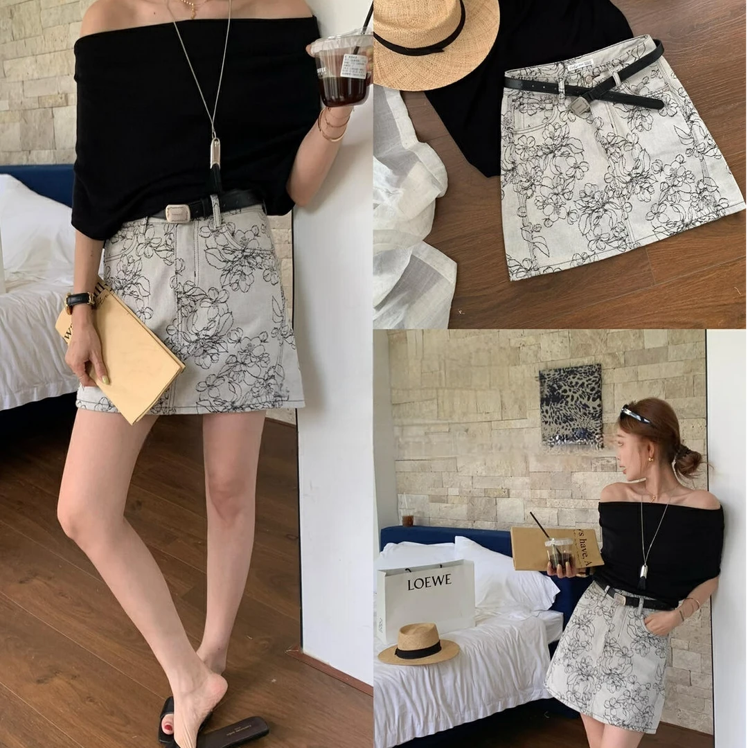 高级感中式浮雕提花包臀短裙女夏季新款高腰显瘦气质百搭半身裙