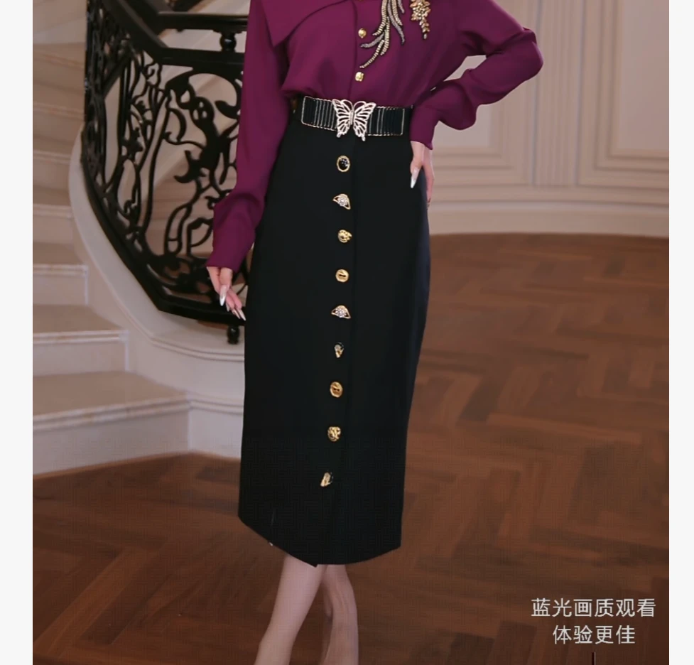 FNN【芙娜妮】2025新款休闲洋气衣服女穿搭气质女装裙子F2530403B