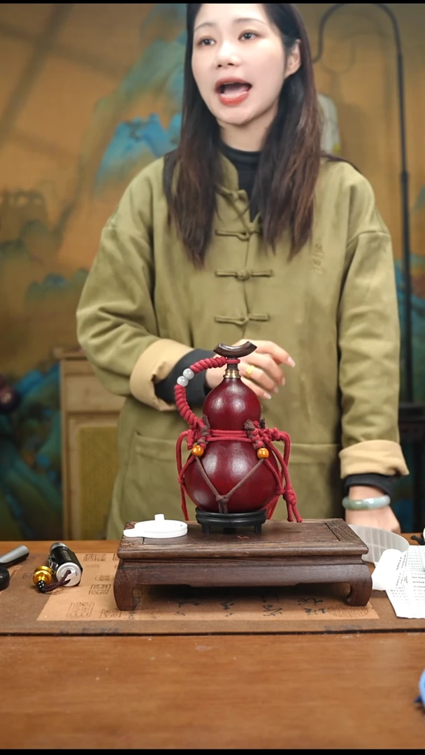 YP022复古网兜款天然酒葫芦（一物一拍）