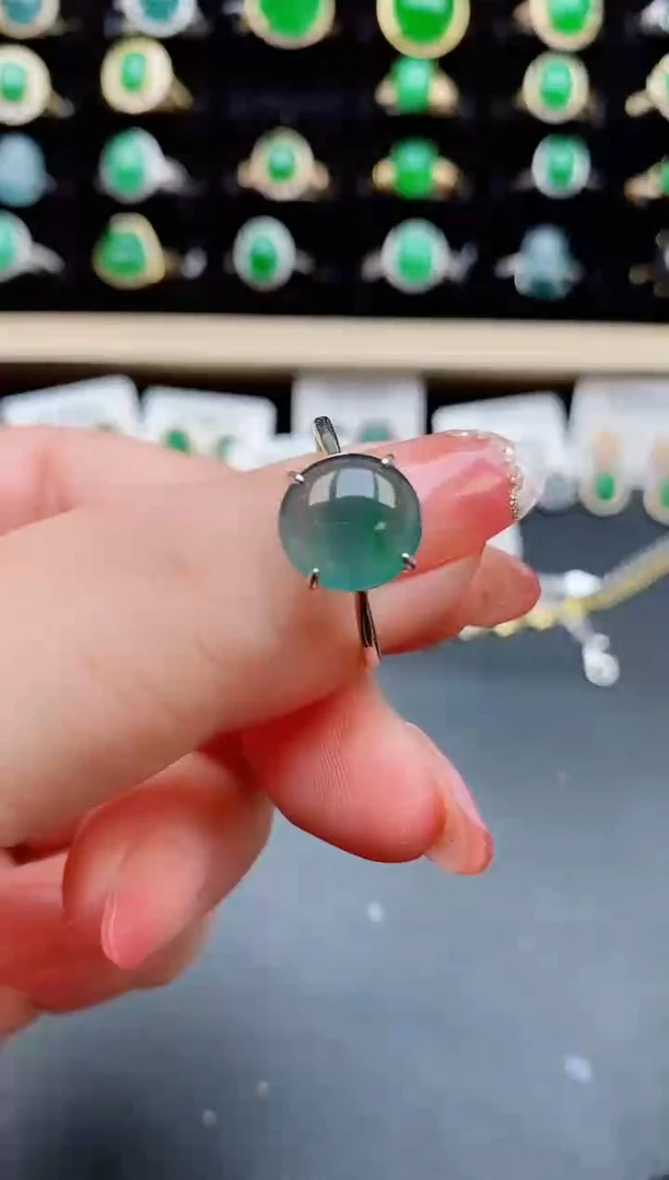 【闪购商品】翡翠戒指银S925镶嵌12112