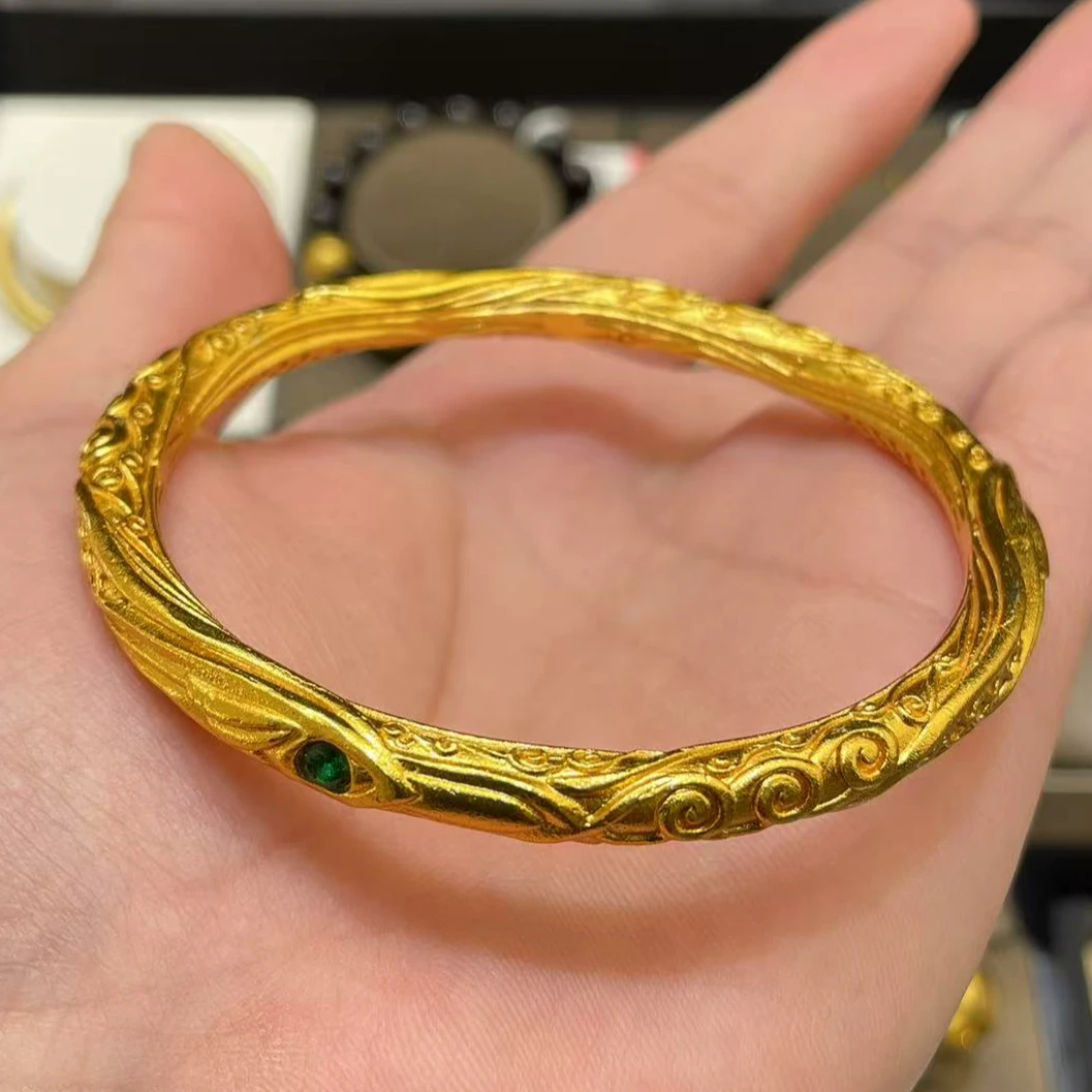 合金手镯 【哪吒扭转乾坤手镯】手工时尚复古古法中古传承真金色