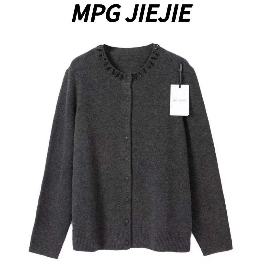 MPG JIEJIE【为有暗香来】大码秋冬绵羊毛领口花边精致设计毛衣