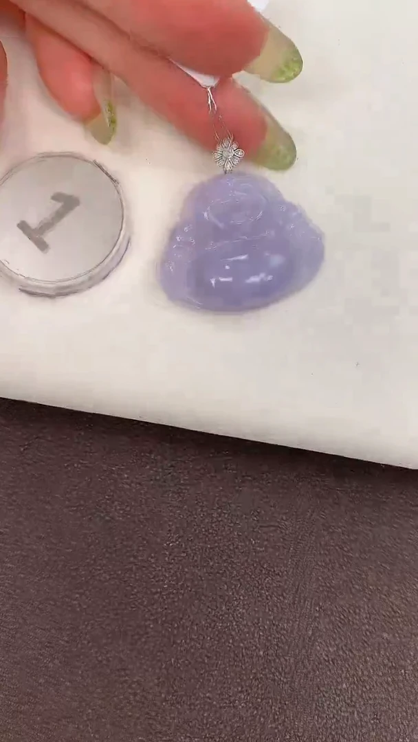 颈饰18K金镶嵌翡翠天然缅甸a货翡翠