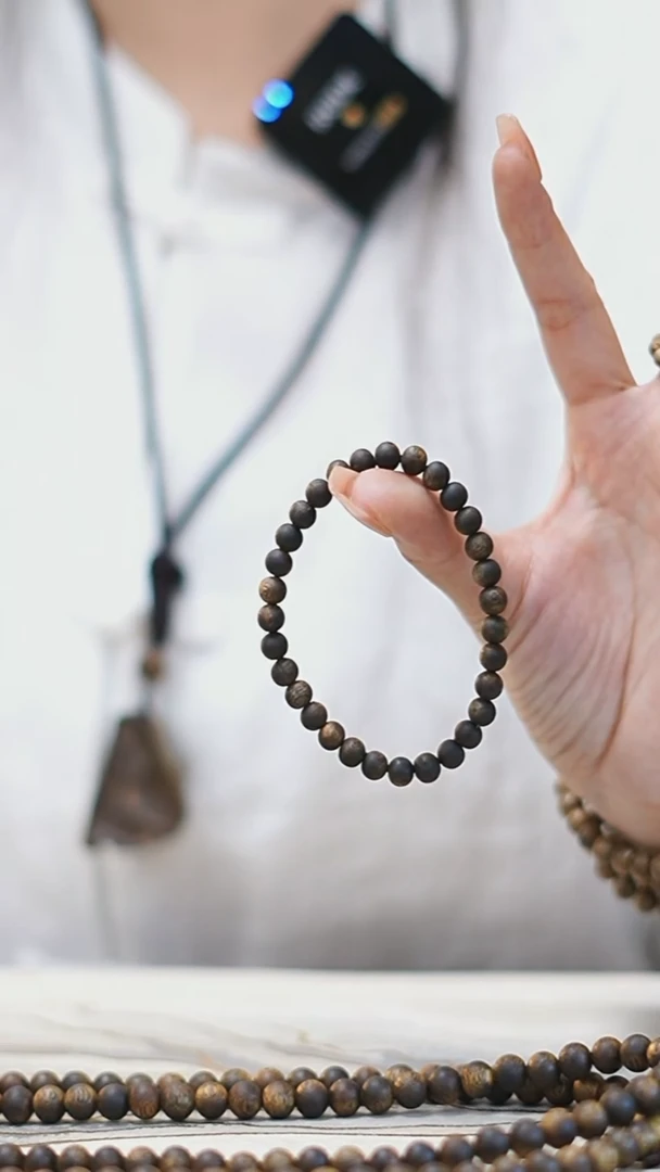 手串沉香6mm沉水张勺子圆珠单圈4g+多样性发一