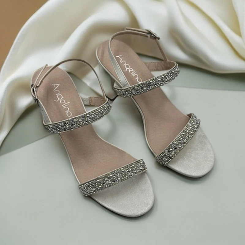 一字带凉鞋女款2025新款爆款气质时尚百搭夏季外穿细跟粗跟仙女风