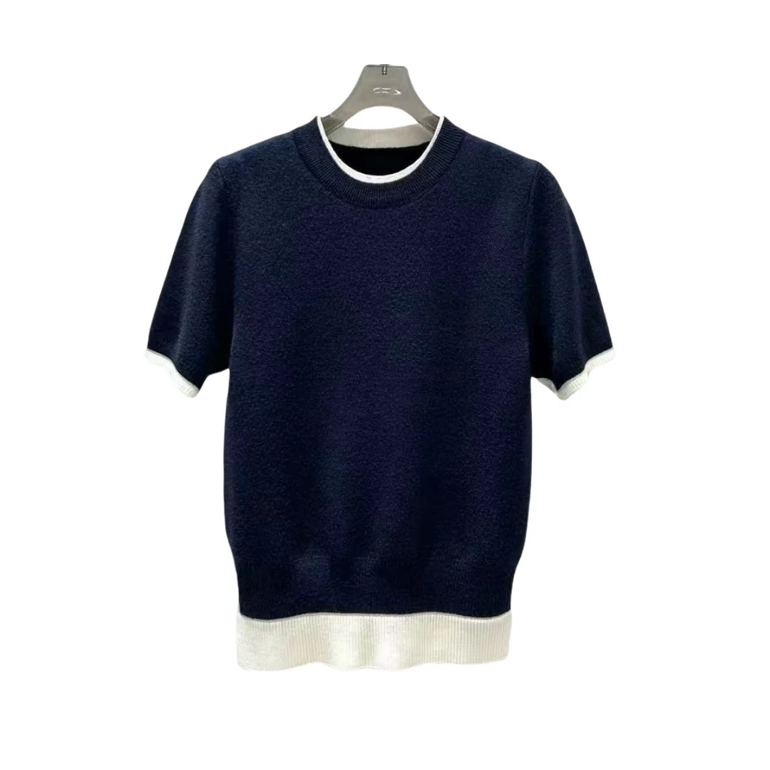 【YLANGENE】简约百搭拼色针织衫6398RD