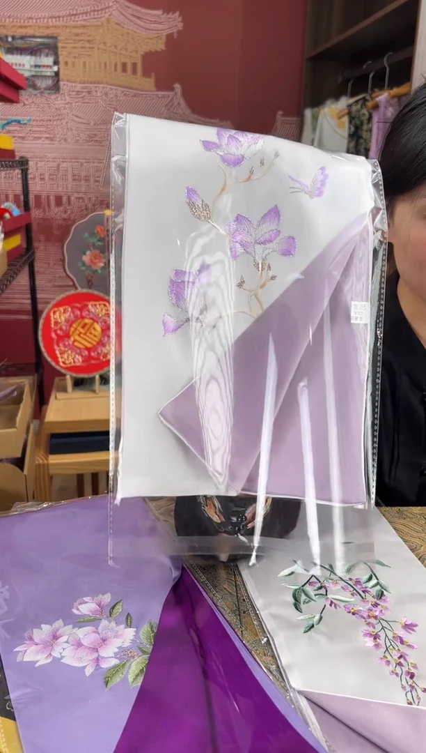 【闪购商品】刺绣苏绣100桑蚕丝丝巾