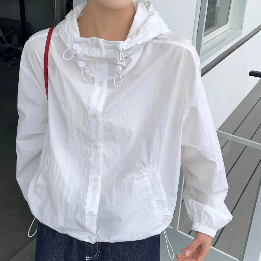 休闲薄款外套连帽长袖防晒衣女2025新款洋气爆款夏季休闲百搭女款