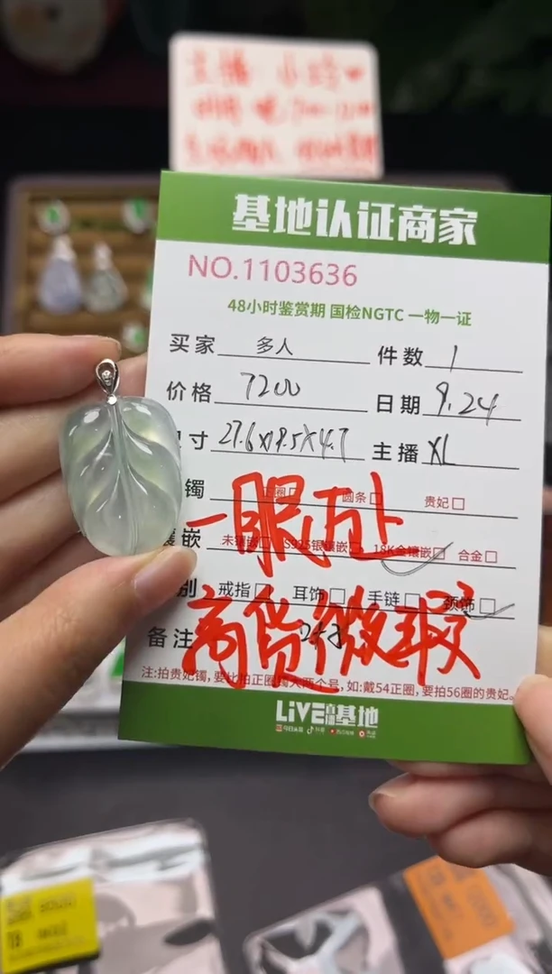 吊坠(不含链)18K金镶嵌翡翠多人