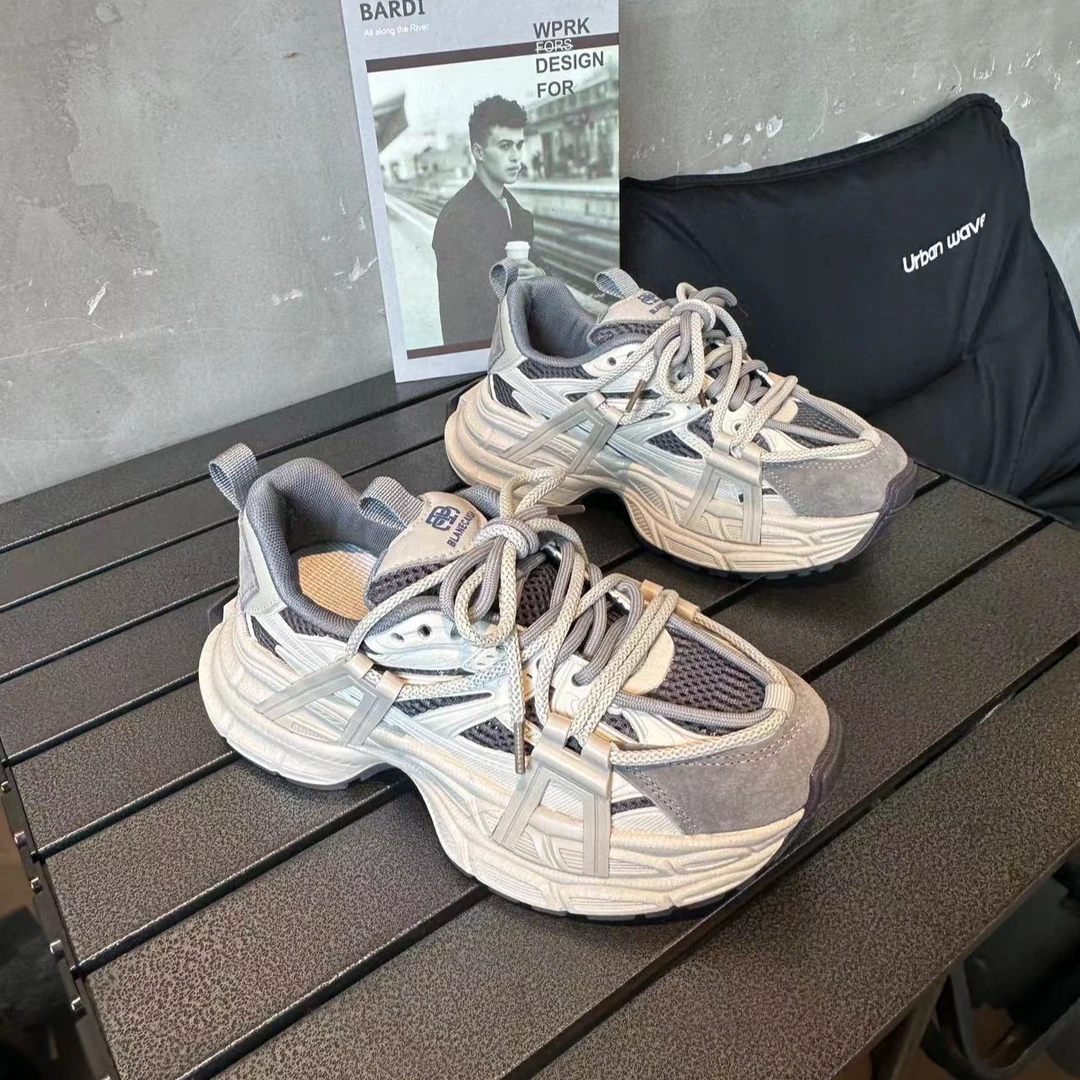 超火鞋子女2025新款爆款春季老爹鞋女款百搭休闲女鞋厚底增高运动