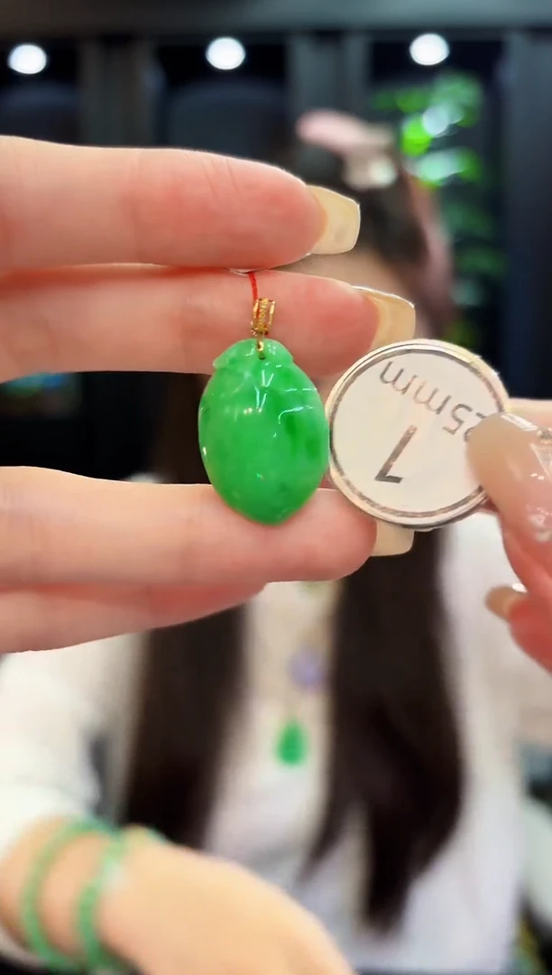 翡翠18K金镶嵌颈饰 缅料A货/支持复检/一件