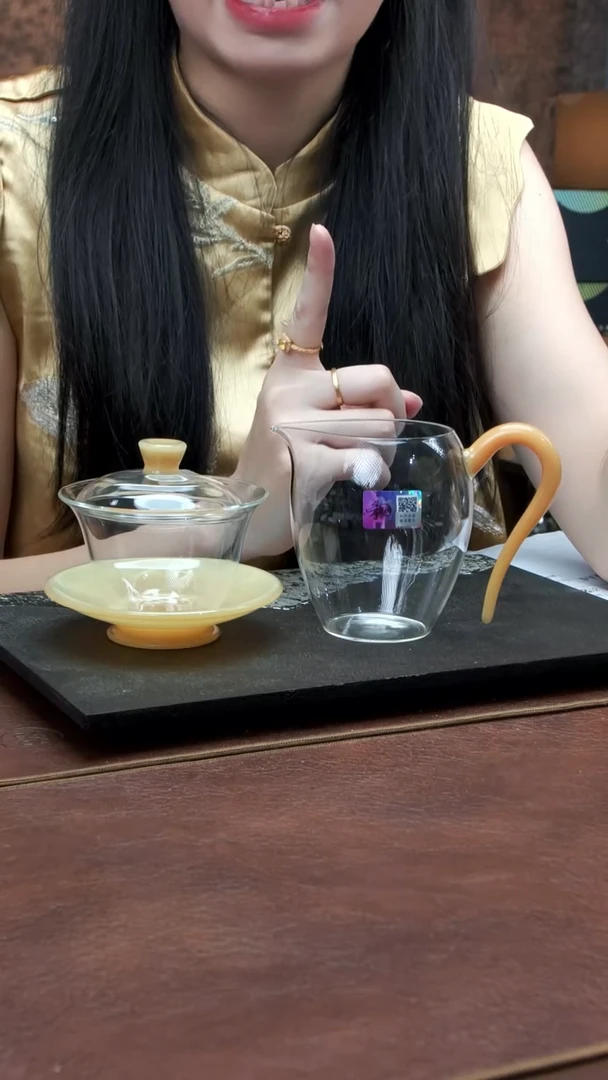源荷盖碗+怡然茶海 金玉色