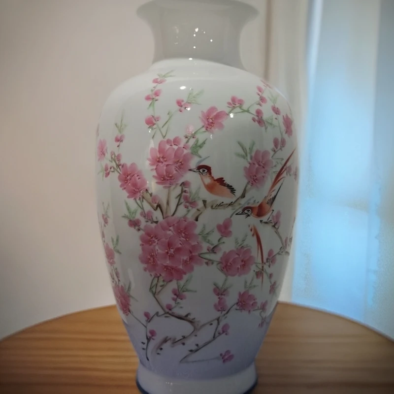 【官家国窑】水点桃花瓶