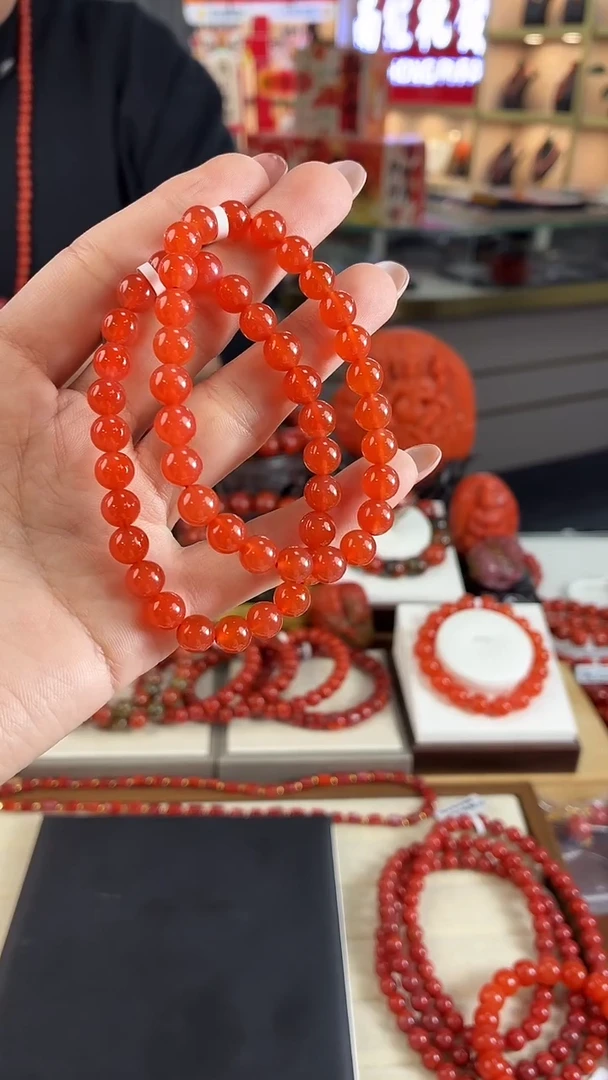 未镶嵌保山滴水洞手串7mm南红玛瑙（多样式发其一）