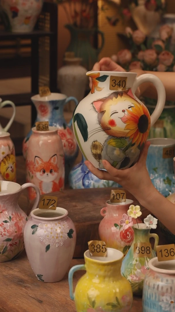 陶瓷景德镇设计师手作花器摆件侘寂风340