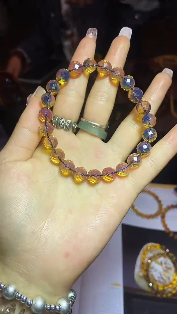 琥珀颈饰未镶嵌缅甸琥珀切割手串YY