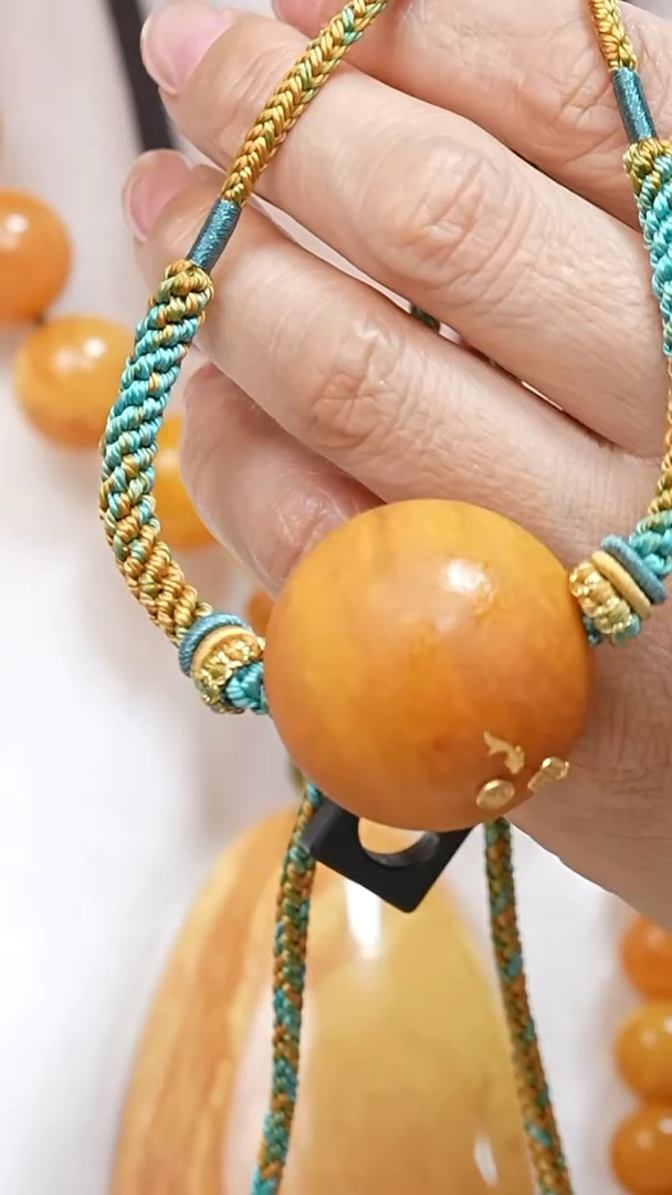 蜜蜡颈饰未镶嵌3765天然蜜蜡珠宝奇石全部保真