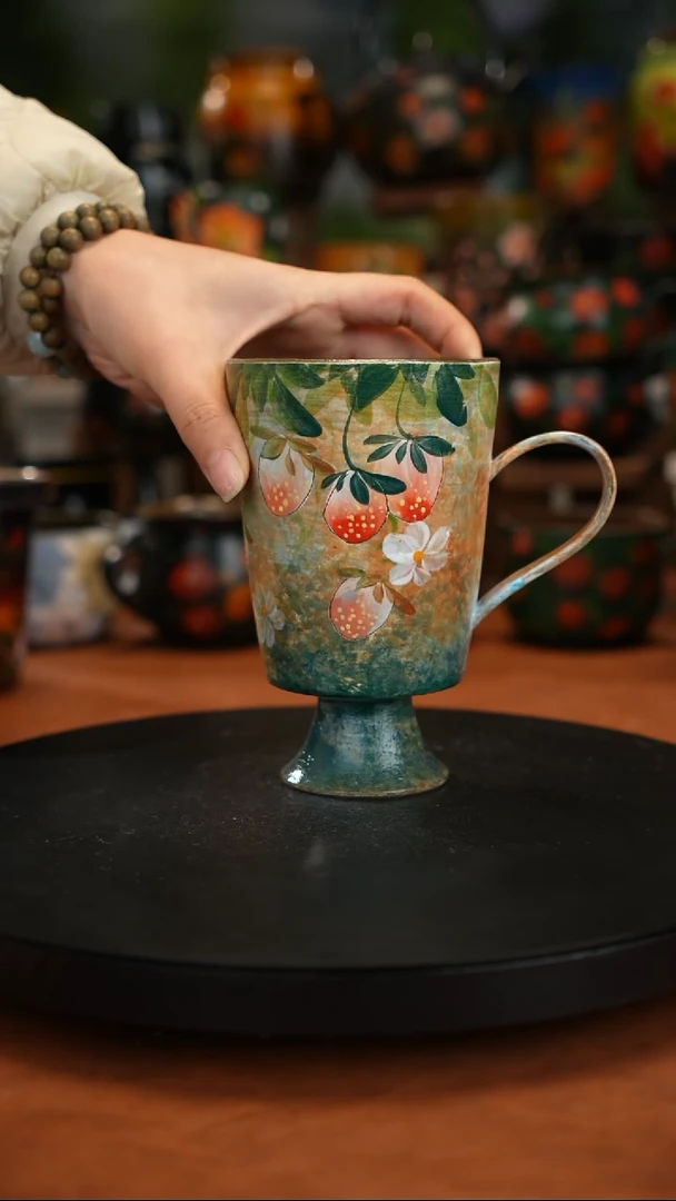 紫砂油画手绘釉下彩