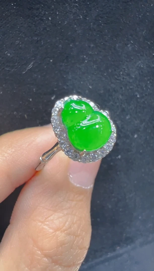 银S925镶嵌戒指翡翠多样性团购发一件