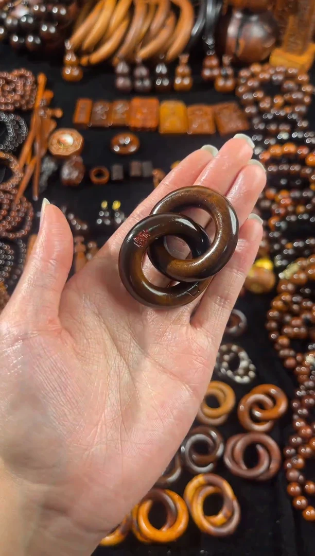 枣木雷击枣木玉化朱砂紫薇金光乾坤圈