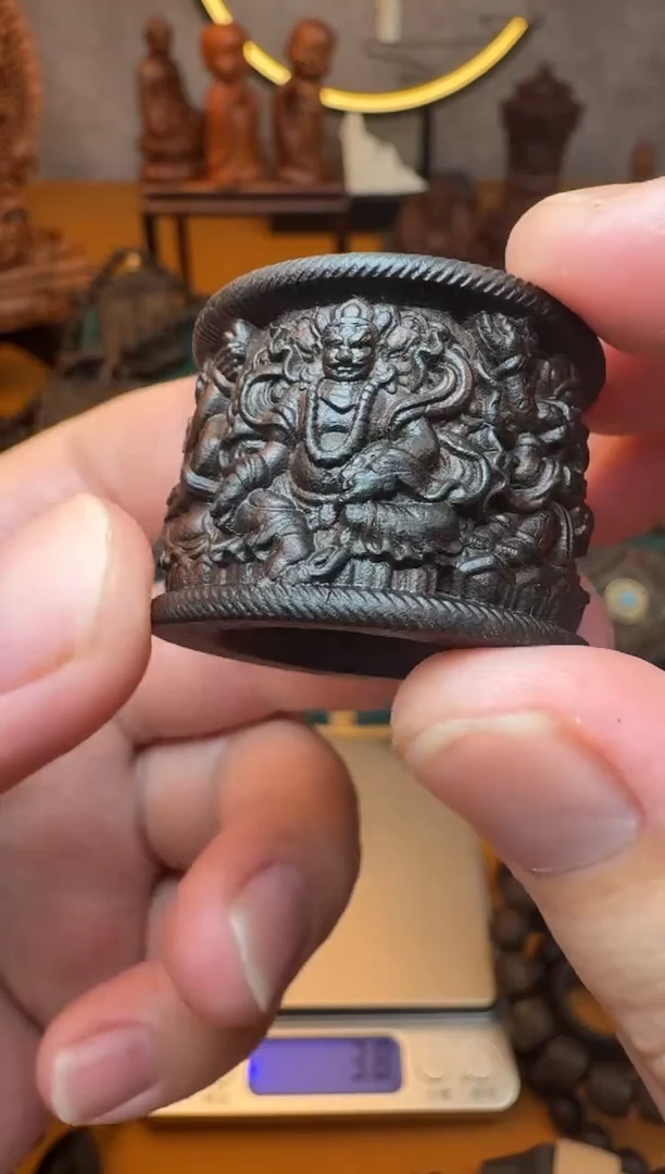 贡木把件《巴布亚贡木 》新品五路财神扳指