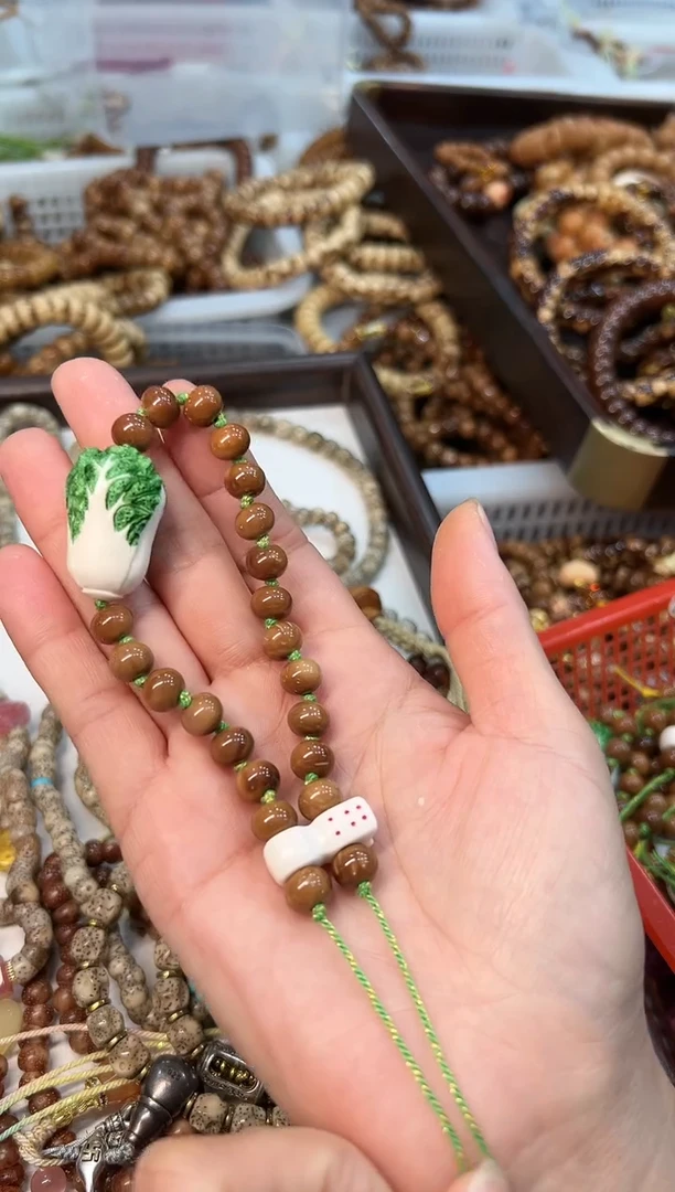 手串库克卡9mm左右 算盘珠 【鹿角根付】设计款 手持