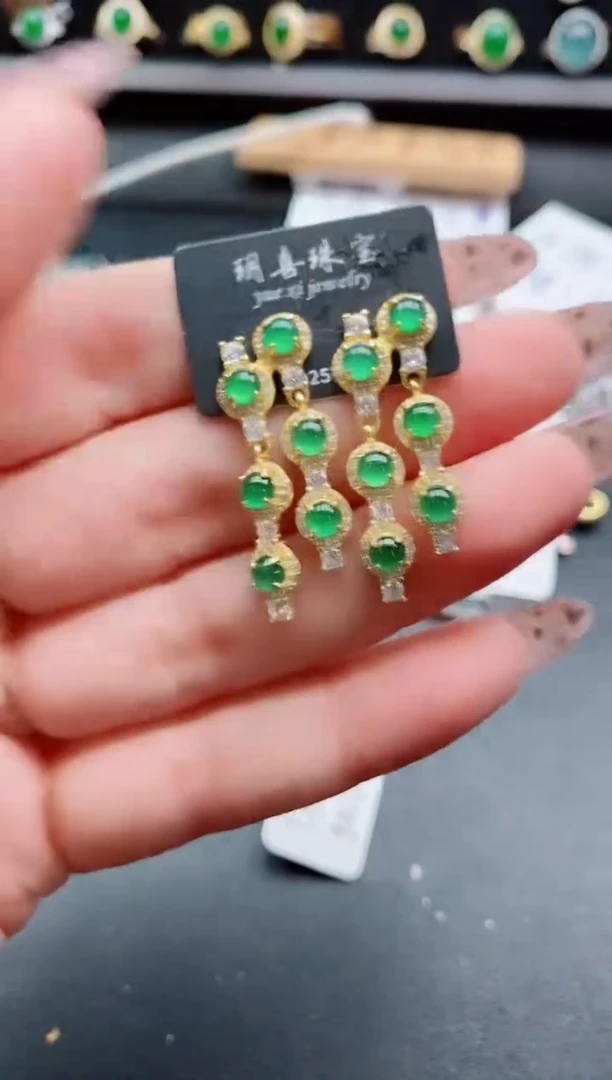 银S925镶嵌戒指翡翠1