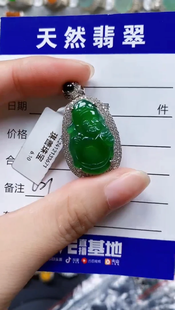 翡翠银S925镶嵌颈饰621