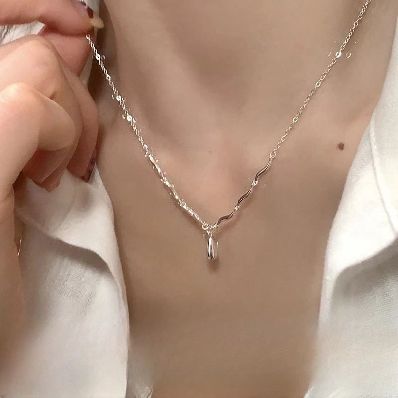 坠链均925银 水滴项链女2025年新款爆款气质简约夏颈链高级感