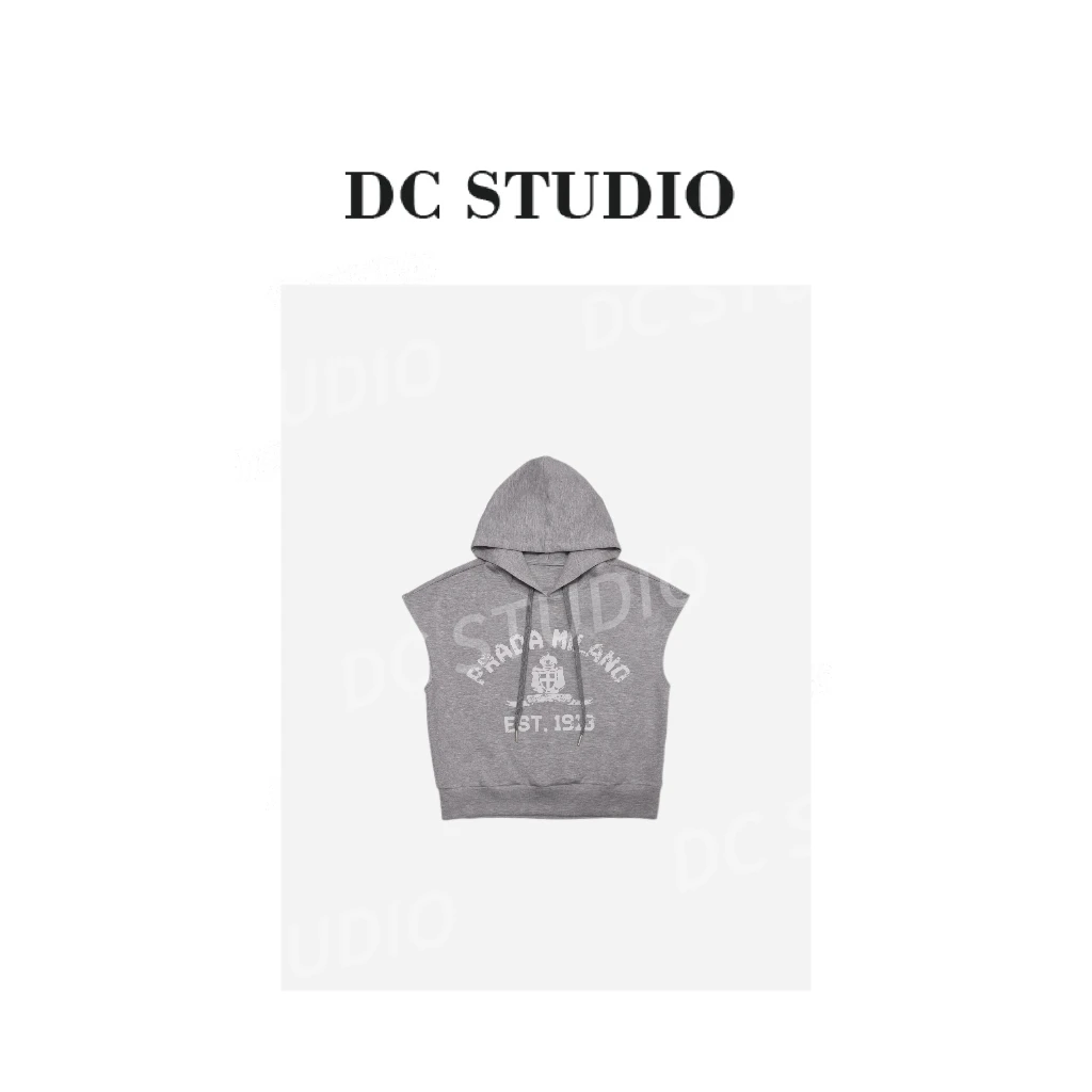 DC STUDIO【柏林】2025早春新款时尚连帽无袖宽松潮流卫衣