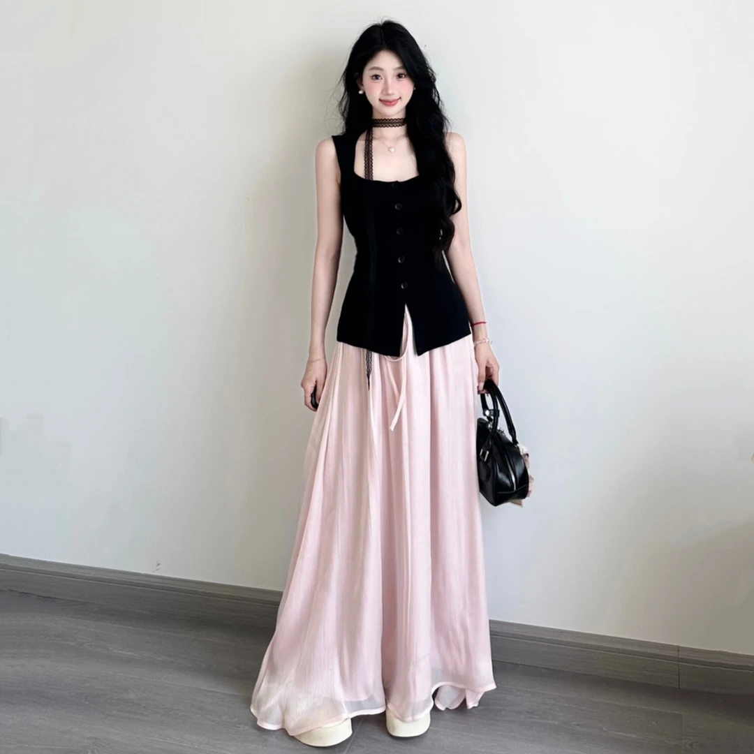 夏季搭配韩系气质穿搭一整套御姐轻熟今年流行漂亮半身裙两件套装