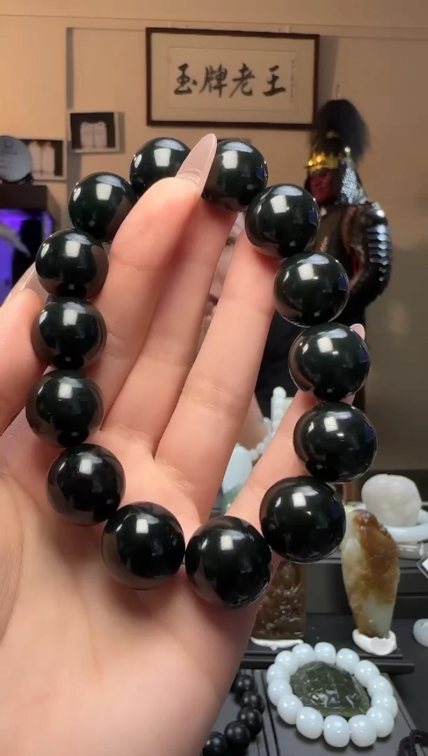 【闪购商品】和田玉青玉圆珠未镶嵌手串