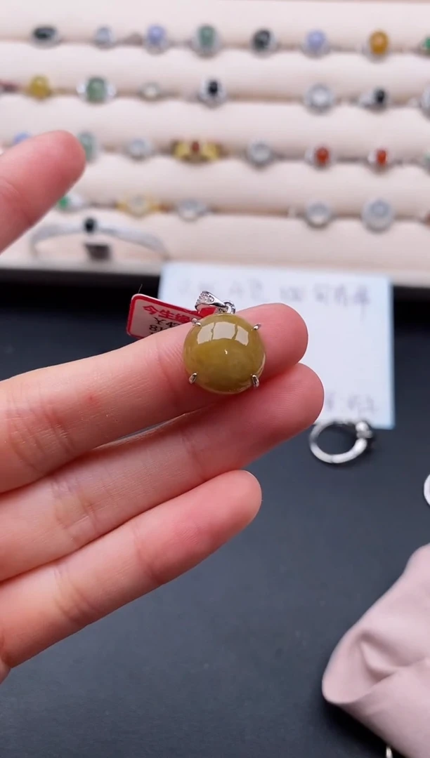 银S925镶嵌戒指翡翠4444444+5