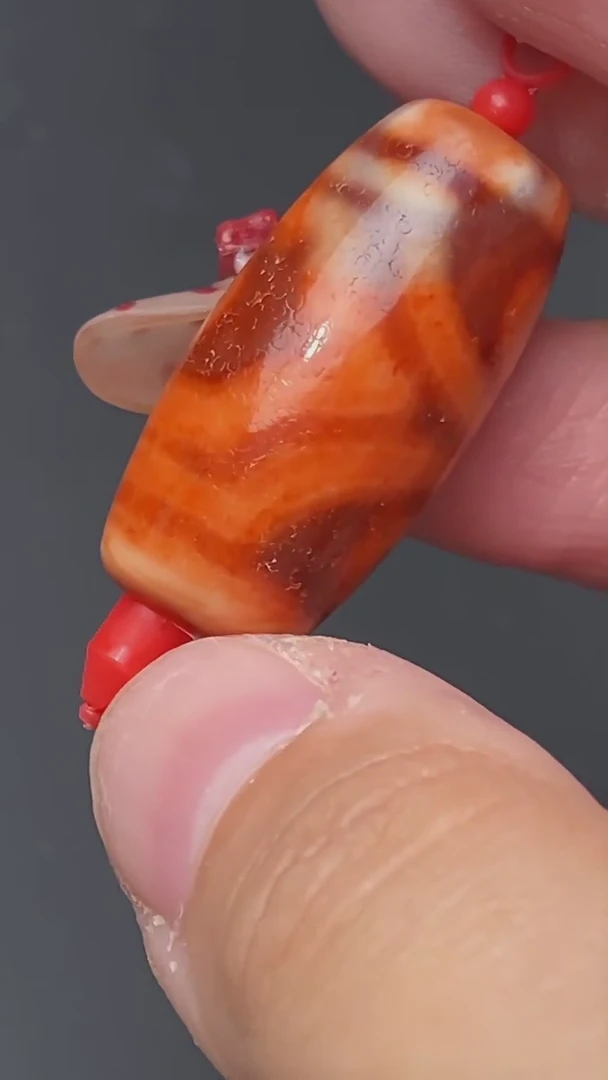 【闪购商品】玛瑙/玉髓颈饰未镶嵌Q31767大P三眼单珠