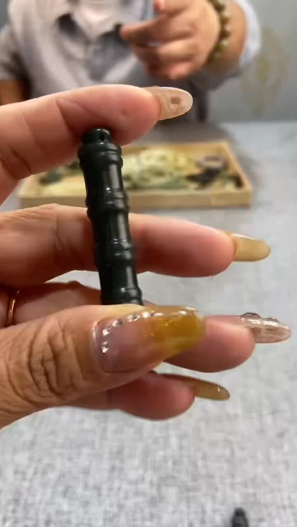 吊坠(不含链)未镶嵌和田玉和田玉竹节吊坠