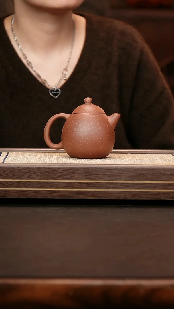 茶壶紫砂台西紫泥 龙蛋壶220cc左右