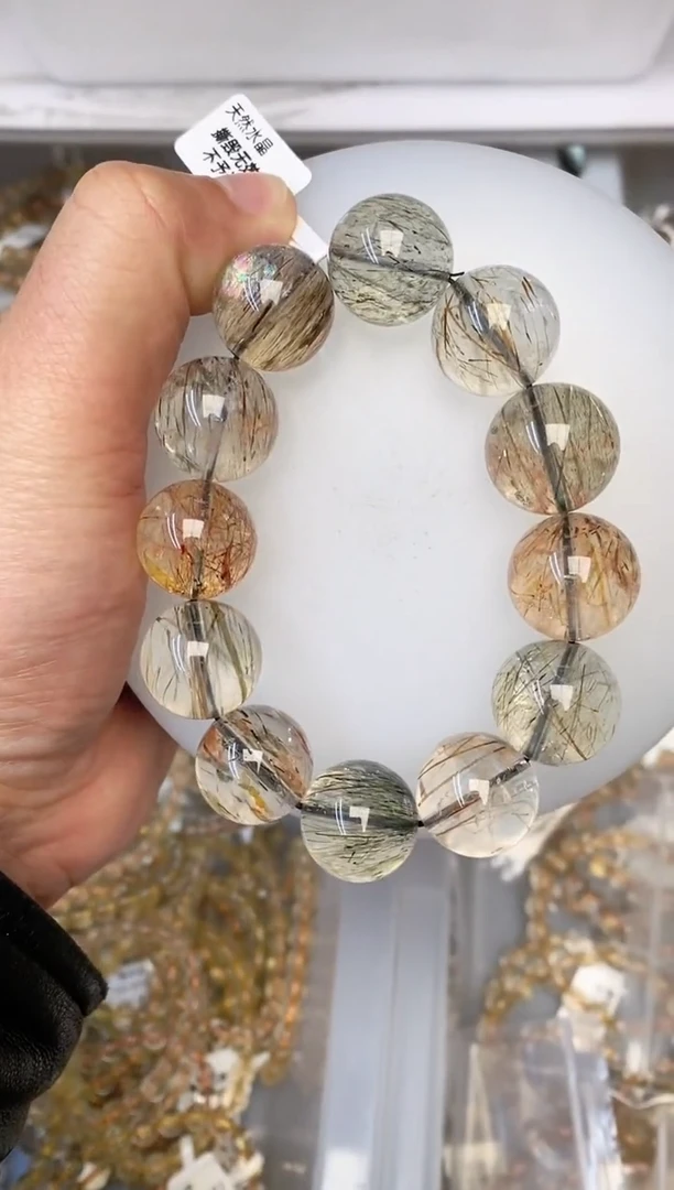 【闪购商品】水晶手链未镶嵌b02 黑金超七19mm