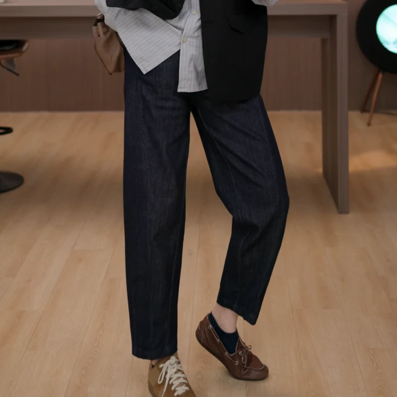 【气球牛仔裤】2025 春季新款款防褪色锥形直筒休闲牛仔裤LK2501343