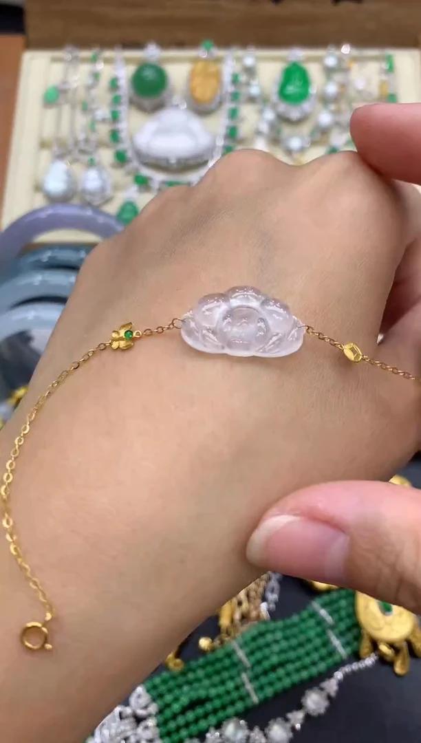 18K金镶嵌手链翡翠280-中国好珍宝