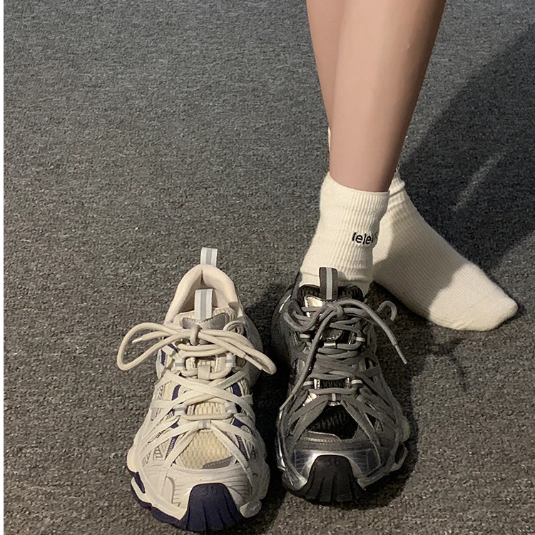 Moleubak秋季女鞋老爹鞋女款2025新款厚底鞋子小个子增高休闲鞋