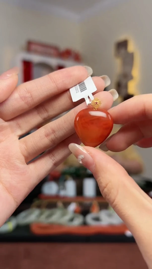 【闪购商品】南红玛瑙颈饰18K金镶嵌05- 22*8