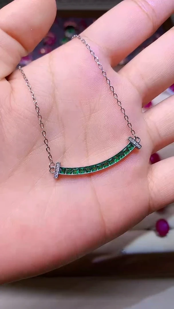 【闪购商品】祖母绿套链银S925镶嵌0000