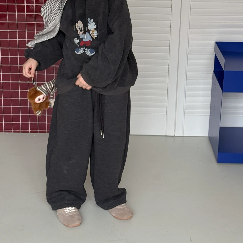 冬季新款男女宝加绒款连帽卫衣套装