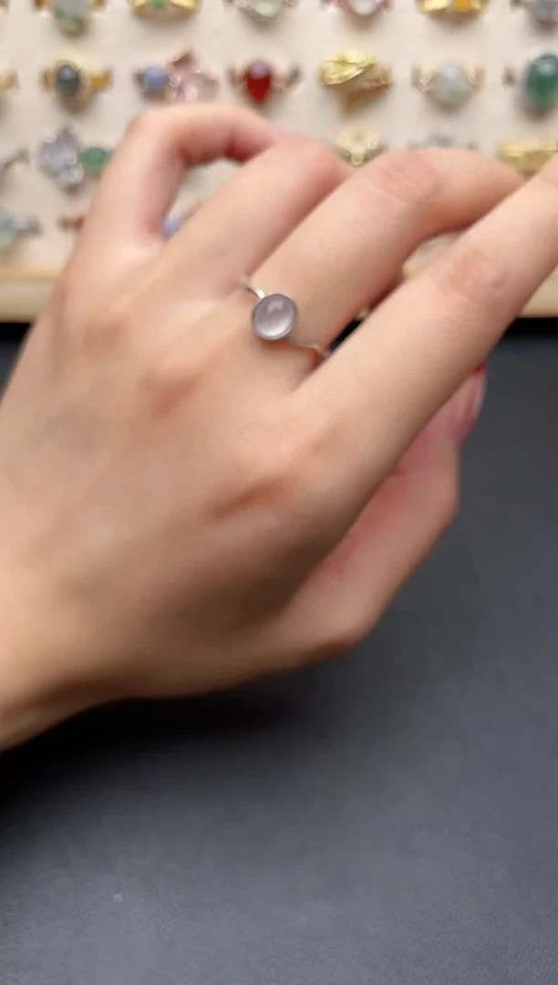 【闪购商品】翡翠戒指银S925镶嵌一物一证一礼盒