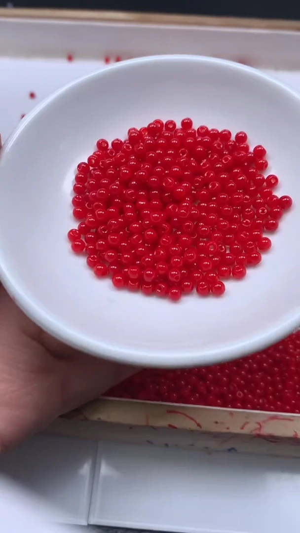 未镶嵌散珠南红玛瑙B472 锦红南红3mm50个8.8元