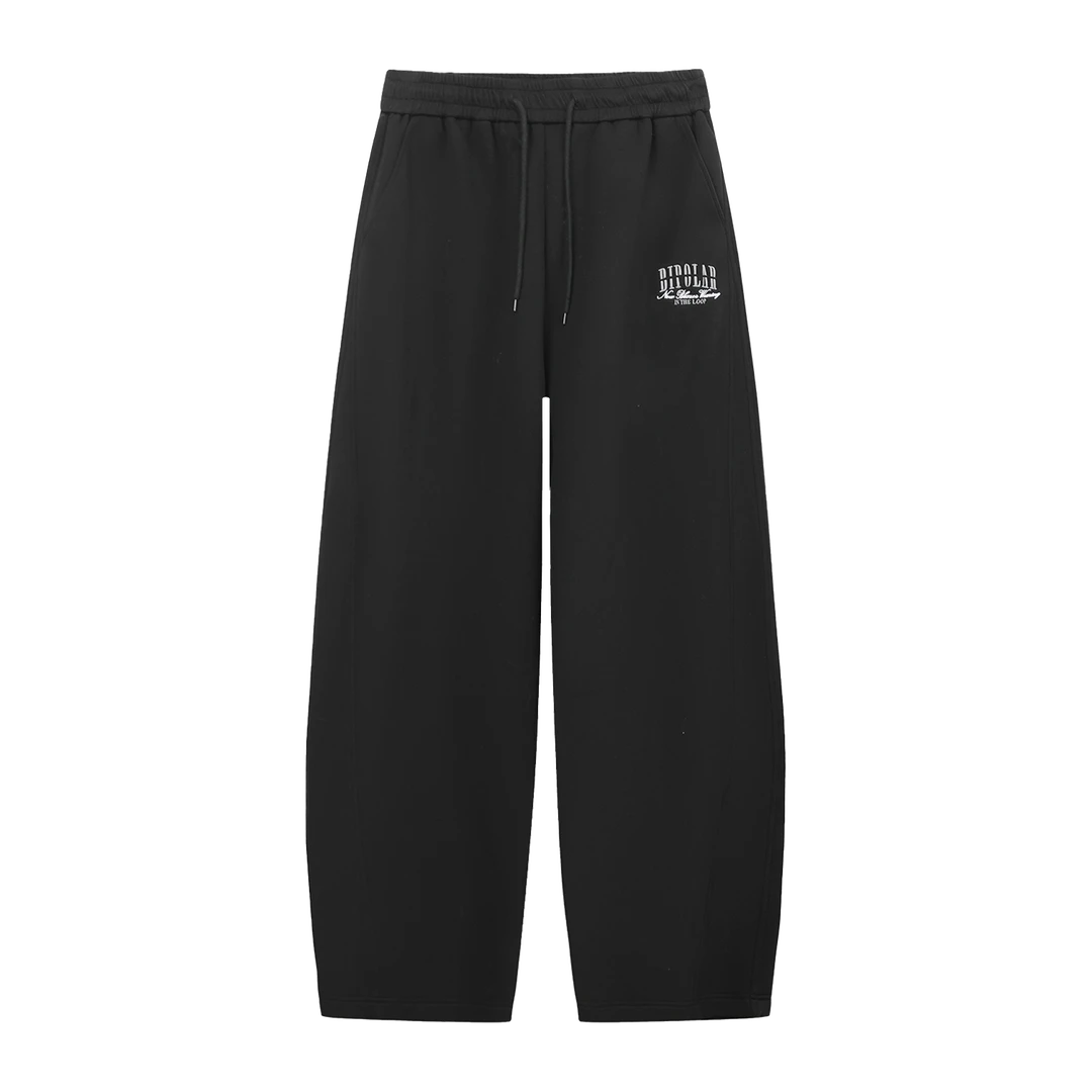 BIPOLAR空气层直筒宽松运动休闲美式嘻哈男女同款弯刀长裤 26U058